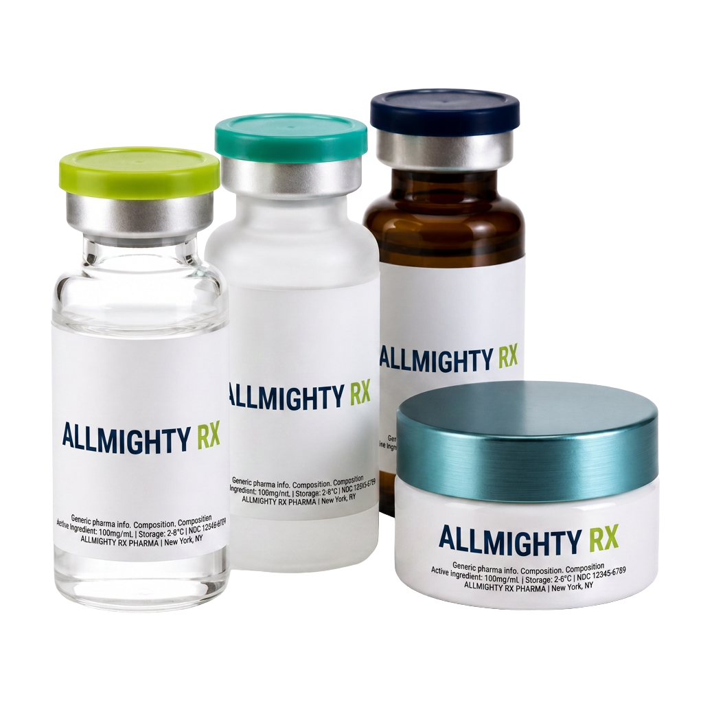 AllMighty RX vials and cream jar